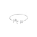 Mini Zircon A-Z Letter Initial Rings For Women Gold Color Adjustable Stainless Steel Ring Wedding Finger Jewelry